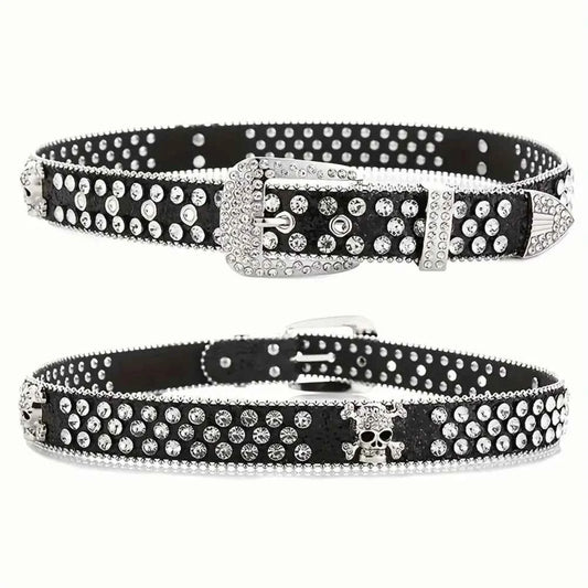 SS69 Rhinestone Western Cowgirl Belt - PU Leather Y2K Style Accessory