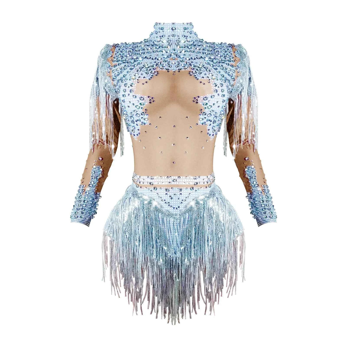 Custom rhinestones bodysuit tassels women Celebrate stage Team pole dance club party fashion leotard clothing