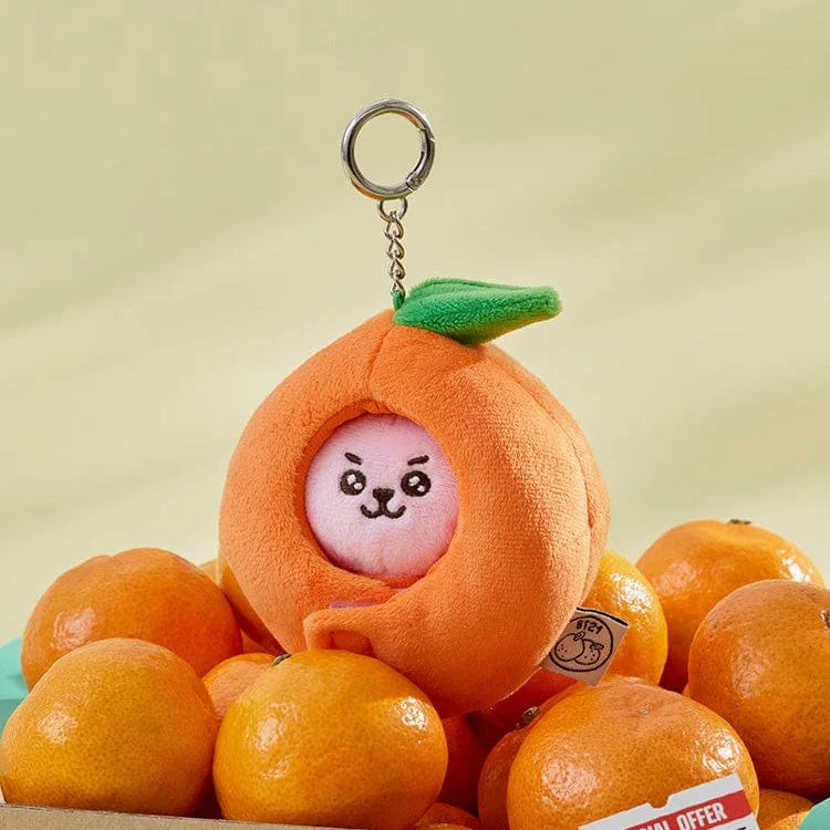 Orange Cartoon Plush Keychain 10cm Stuffed Bag Charm