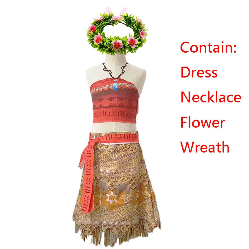 Disney Moana Princess Costume Dress for Girls - Role Play