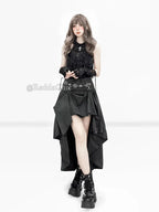 REDDACHiC Black Striped Suit Skirt Grunge Retro 3-Way Fishtail High-Low Maxi Long Train Skirt Gothic Woman Alternative Clothes