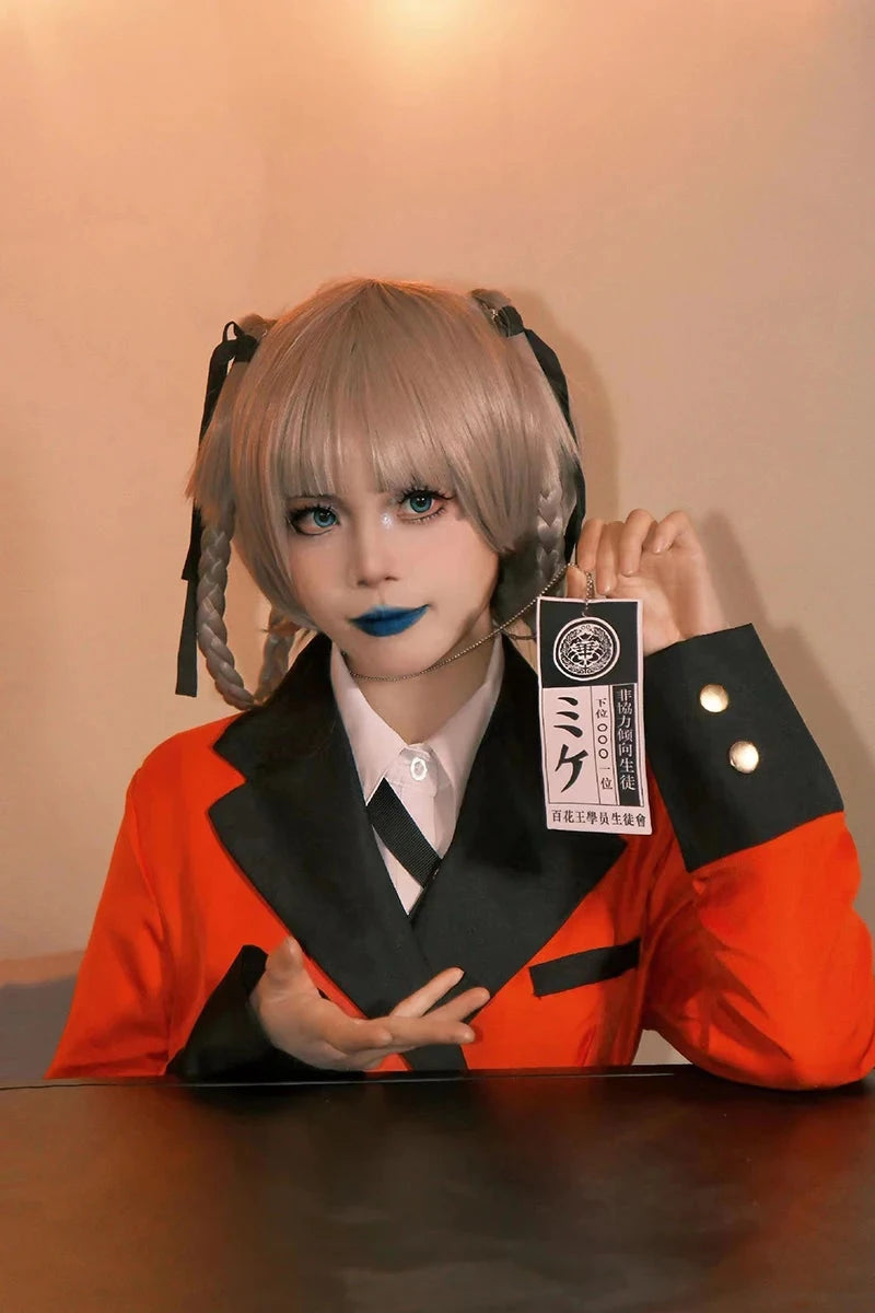 Anime Kakegurui Cosplay Costume Kirari Momobami Uniform Yumeko Sayaka Compulsive Gambler Japanese School Girl Pleated Skirt Suit SS69
