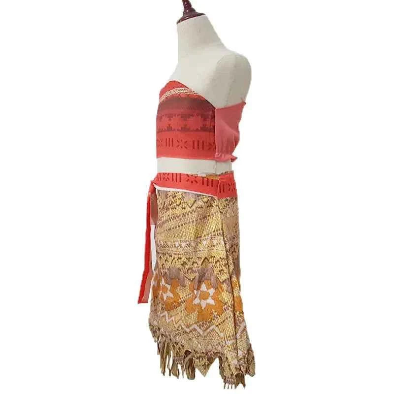 Disney Ocean Adventure Adult Kids Role Playing Vaiana Moana Princess Costume Dress Moana Necklace Pig Girls Mom Party Halloween