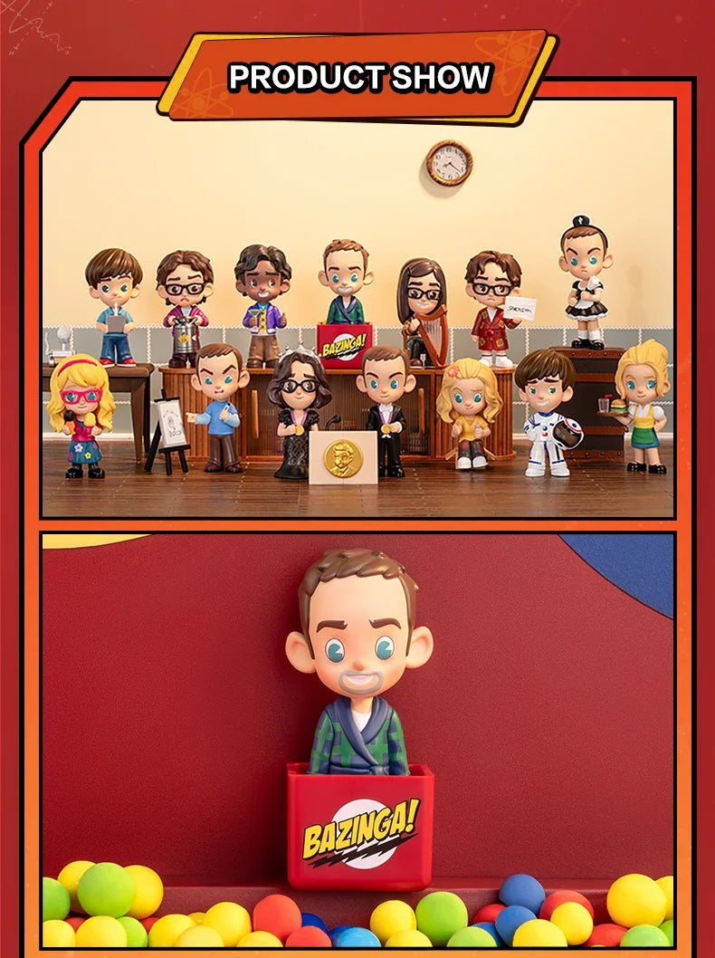 POP MART The Big Bang Theory Action Figures Toys TBBT Sheldon Penny Amy Leonard Howard Rajesh Bernadette Figure Dolls Kids Gifts SS69