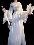 Greek Goddess Wandering Style National Style Han Element Lolita Strap Fairy Dress White Dress Women Clothing