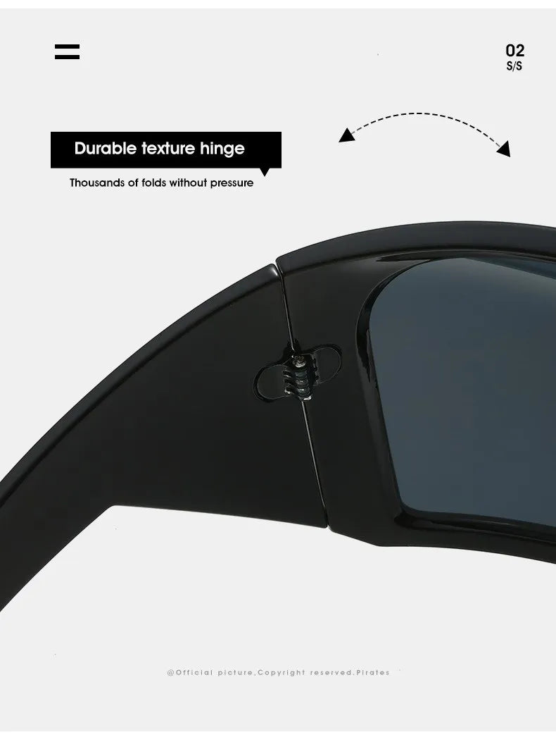 Oversized Punk Shield Sunglasses Women Men Big Frame 2024 Luxury Brand Steampunk Mask Sun Glasses For Ladies Sports Goggle UV400 SS69