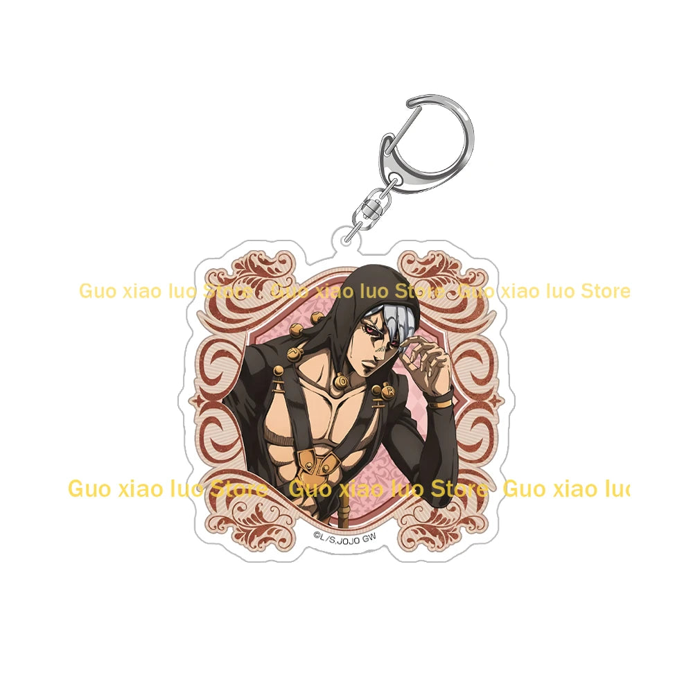 JoJo`s Bizarre Adventure: Golden Wind Vinegar Doppio Diavolo Ghiaccio Melone Risotto Nero Leone Abbacchio Acrylic Keychain Gifts