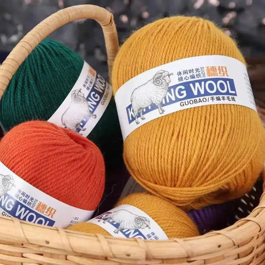 50g/Ball 100% Wool Yarn Pure Merino Thick Thread For Hand Knitting Scarf Sweater DIY Doll Woven Material