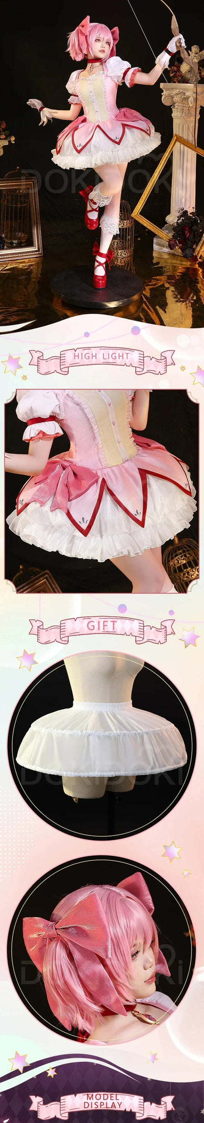 IN STOCK Madoka Cosplay Anime【S-XXL】DokiDoki-SR Kanamee Madoka Cosplay Costume Plus Size SS69