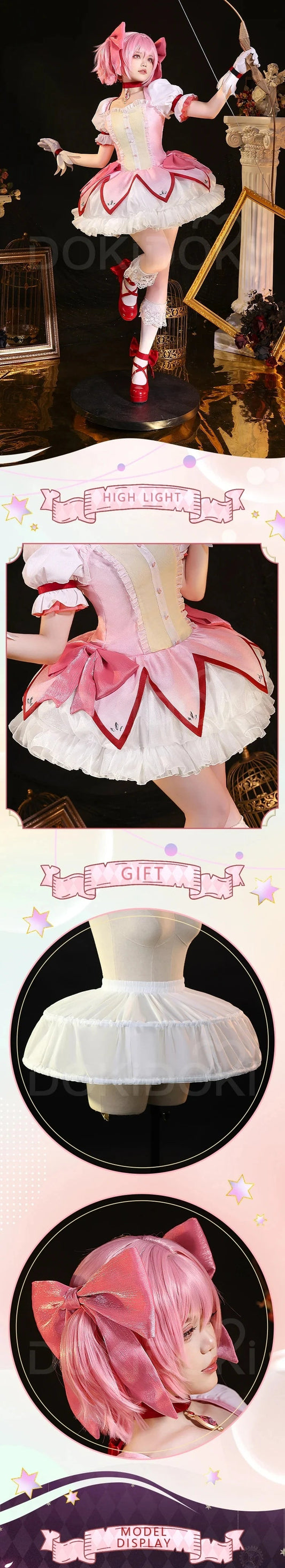 IN STOCK Madoka Cosplay Anime【S-XXL】DokiDoki-SR Kanamee Madoka Cosplay Costume Plus Size SS69