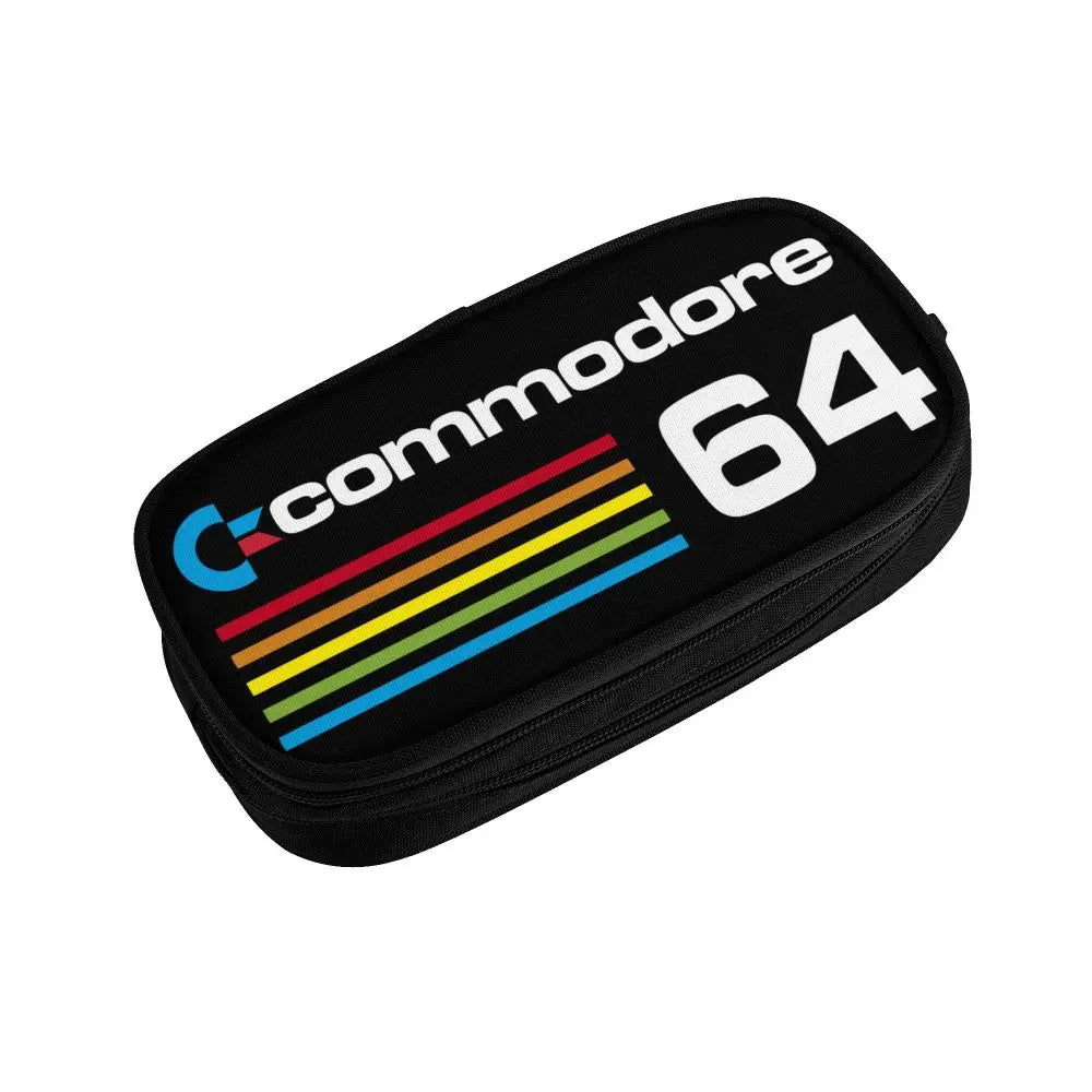 Custom Kawaii Retro Commodore 64 Pencil Case for Girls Boys C64 Amiga Computer Large Capacity Pen Box Bag Stationery SS69