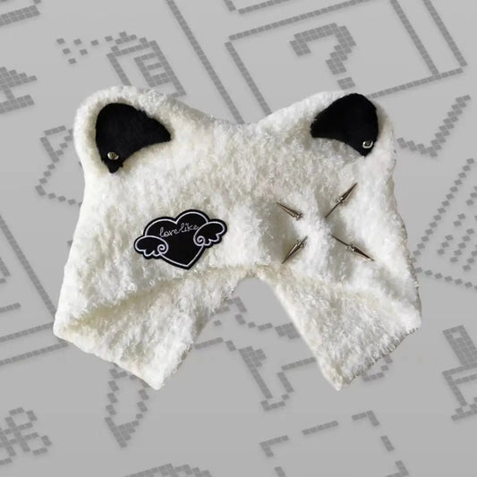 Autumn Winter Grunge Casual Warm Angel's Wings Hats Y2k Aesthetic Knitted Bears Ears Hat Kawaii Lolita Harajuku Caps Fashion SS69