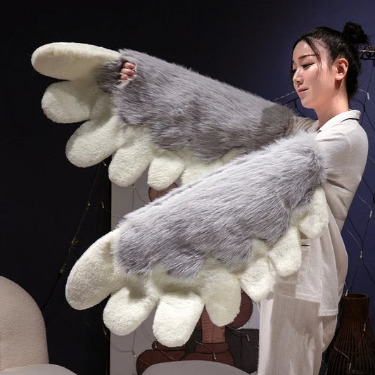 Fursuit Paw Gloves Boots Giant Wearable Wing Accessories Plush Toys Furry Cosplay Cat Bear Shoes Cute Fluffy Animal Manga Party SS69