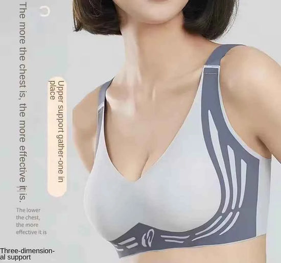 Plus Size Everyday Bra for Woman  Sport Double Support Seamless Brassiere Top No-trace Push Up Bra Padded Fixed Cup Underwear