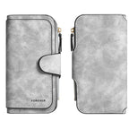 ZeAiLi Long PU Leather Clutch Wallet with Animal Paw & Butterfly Print
