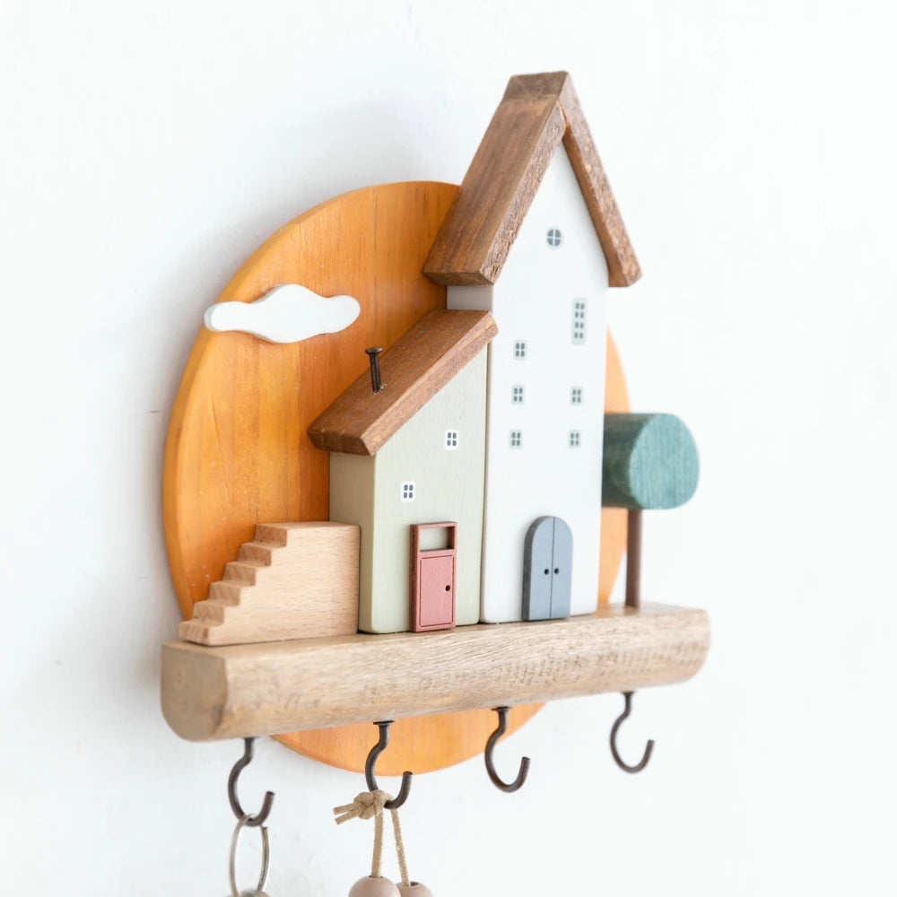 Fairytale Town Wooden Wall Hook Rack for Keys