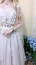 NONSAR God Greek Sweet Vintage Fairy Dress Women Summer Court Style Han Elements Chiffon Elegant floating Strap Long Dresses