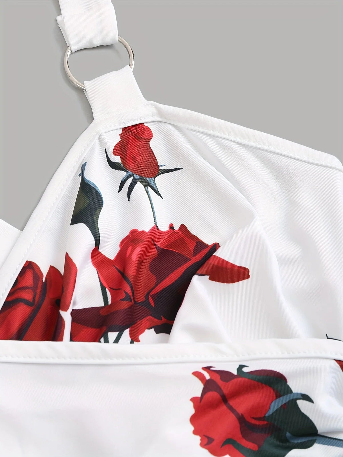 2024 spring and summer Europe and the United States new women's rose print pleated suspenders butterfly lace cross vest. SS69