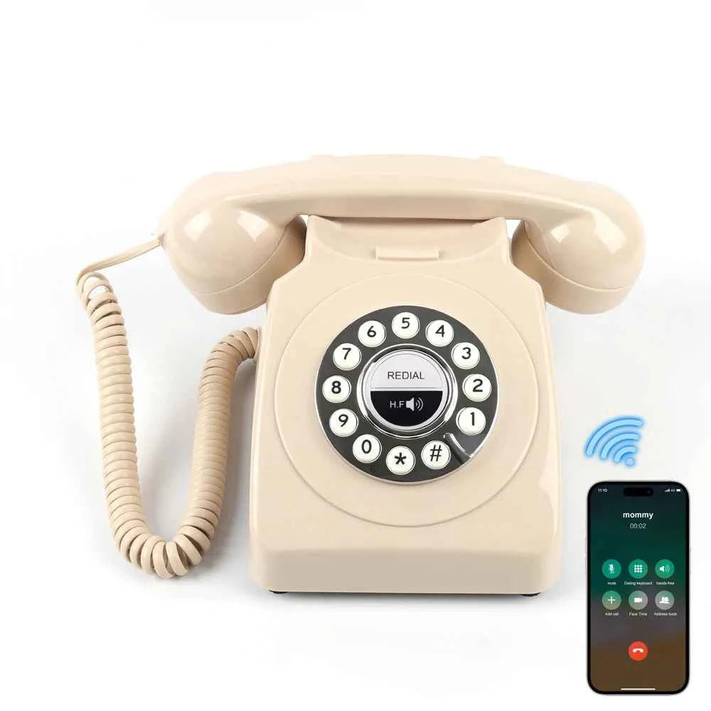 Bluetooth Landline Phone, Retro Bluetooth Home Phone Compatible with Android & iOS, Wireless Cordless Telephone with Speakerphon