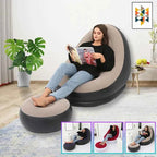 Inflatable Lazy Sofa Chair PVC Flocking Foldable Sofa With Slip-on Lunch Lounge Chair Set