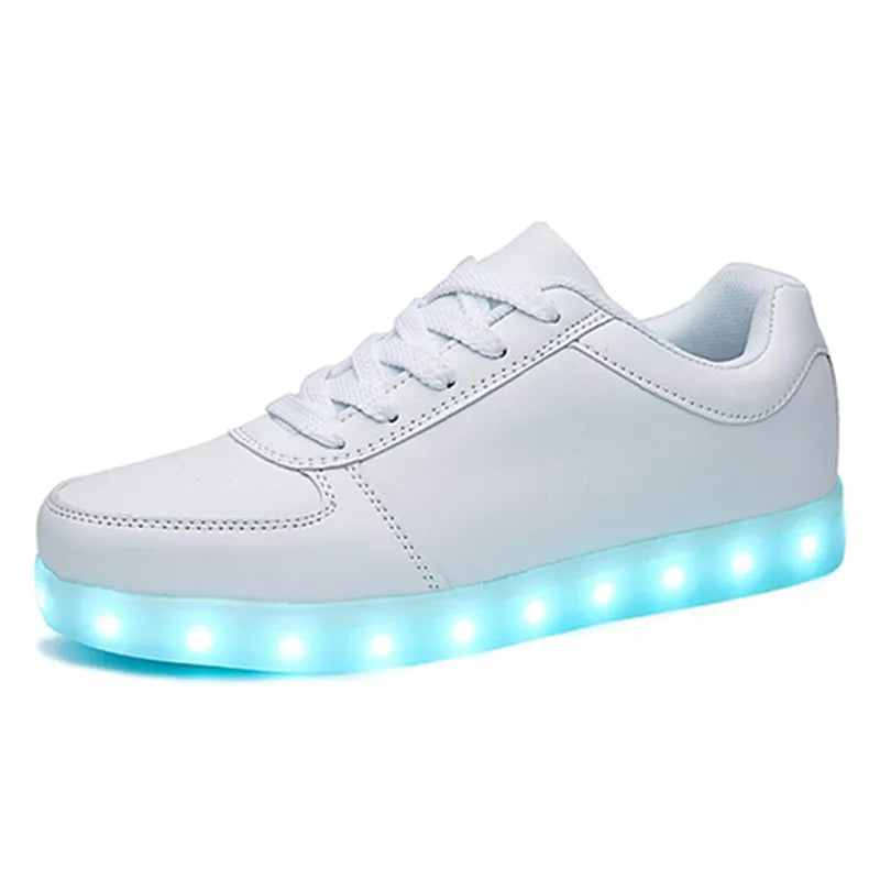 Comemore 2022 Adult Unisex Womens Mens Kid Luminous Sneakers Glowing USB Charge Boys LED Colorful Light-up Shoes Girls Footwear SS69