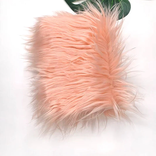 SS69 Faux Fur Fabric 8cm Long Pile 25x45cm Sheet for Cosplay and Patchwork
