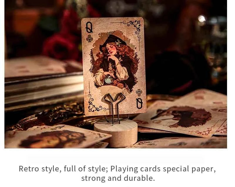 2 boxes/set Creative Retro Playing Cards Retro Castle Girl Blue Core Paper Material Strong and Durable Casual Game Tools
