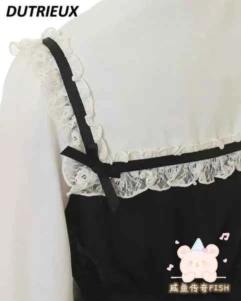Japanese Style Women's Outfits Sailor Collar Plaid Rhinestone Bow Dress Shorts Set Sweet Lolita Mine Series Dress Two-Piece Suit