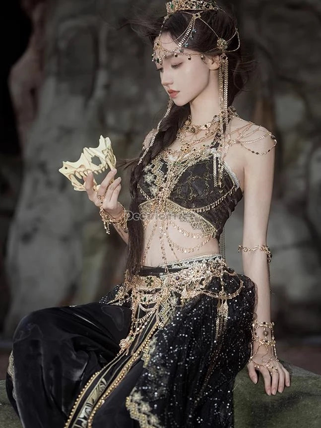 2025 chinese characteristic dunhuang feitian hanfu exotic princess folk dance suit travel photography hanfu clothes+accessories SS69