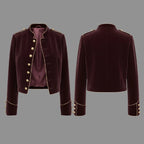 Modigirl Women's Velvet Wine Red Casual Jacket - Autumn/Winter