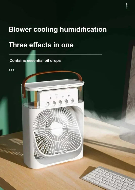 New 3 In 1 Fan AIr Conditioner Household Mini Air Cooler LED Night Light Portable Humidifier Air Adjustment Fan Office Home Fan SS69