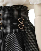 Japanese Liz New Summer Lace Edge Leather Ring High Waist Pleated Skirt Ribbon Bow All-match Short Skirts Big Bow Lolita Blouses