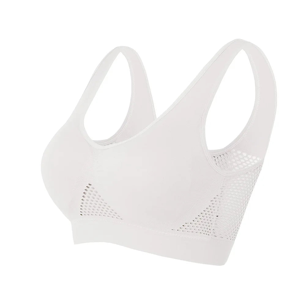 Breathable Sports Bra Top Fitness Women Brassiere Removable Padded Sport Bra Running Gym Seamless Push Up Bras SS69 8.69 WHITE / XXL