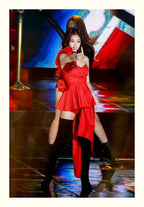 Jennie Stage Red Dress Cosplay Costume for Women