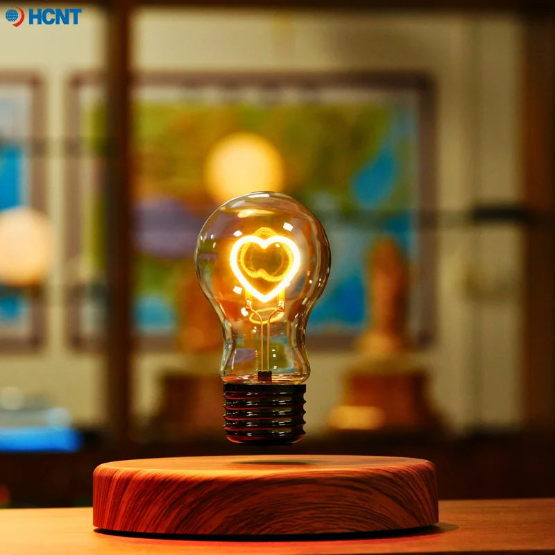 HCNT Magnetic Levitating Light Bulb Desk Lamp with Rotating Heart Bulb