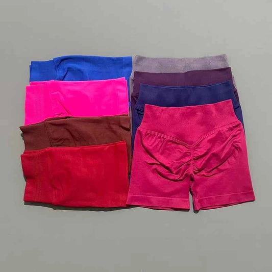 HISTELLO Impact Shorts 4.5" Women Fitness Sports Biker Shorts Low Waist Gym Short Workout Scrunch Butt Yoga Seamless Leggings
