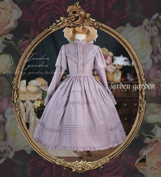 2025 New Classical Long-sleeved Stand-up Collar Slim-fitting Dress Japanese Sweet and Cute Girl Lolita OP Mid-length Dresses