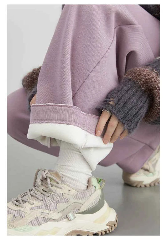 CHIC VEN Women's Pant Streetwear Solid Loose New Drawstring Sports Casual Trousers High Waisted Pants Autumn Winter 2025