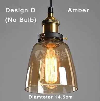 The Nordic Loft Modern Bedroom Pendant Lamp with Clear Gray Amber Vintage Pendant Lights Dining Glass Hanging Light Fixtures