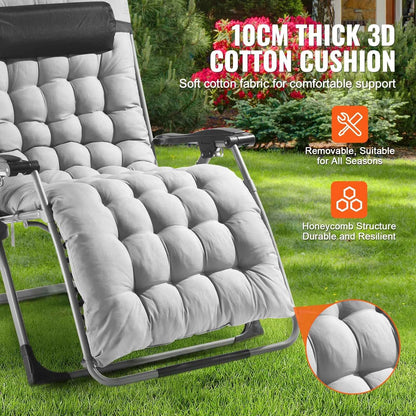 SucceBuy Zero Gravity Chair Zero Gravity Recliner Lounge Chair Adjustable Anti Gravity Chair with Cushion Footrest and Cupholder