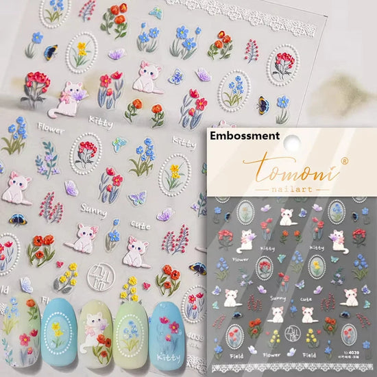 Cute Jelly Pink Cat Paw Print Nail Sticker Kawaii Pink Black Cat Claw 5D Embossed Self-Adhesive Nail Art Sticker Nail Art Decal SS69 7.69 TO4039