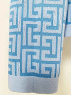 HIGH STREET Newest 2025 Designer Fashion Women's Geometric Monogram Jacquard Knit Pullover Sweater