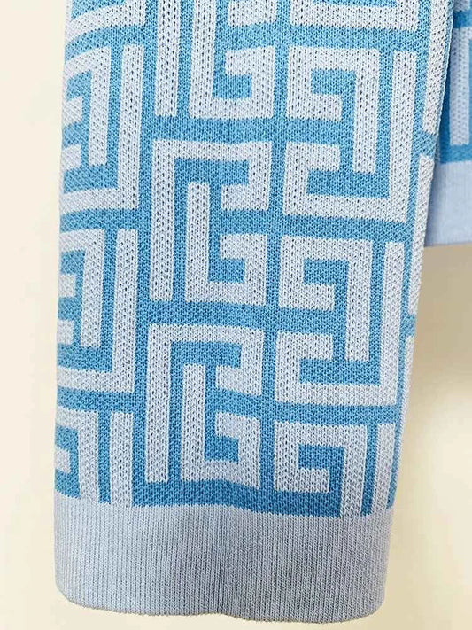 HIGH STREET Newest 2025 Designer Fashion Women's Geometric Monogram Jacquard Knit Pullover Sweater