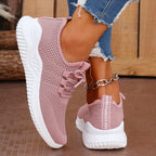 Women's White Slip-On Casual Sneakers - Breathable Fabric Upper & Lining, Elastic Side Panels for Easy Wear