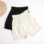 Women's High Waist Flower Bud Dance Short Pants Nylon Bloomers Dance Shorts Black White Adult Ballet Shorts Safety Pants