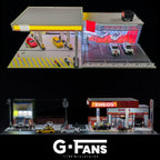 1/64 Scale Diecast Car Garage Diorama with LED Lighting