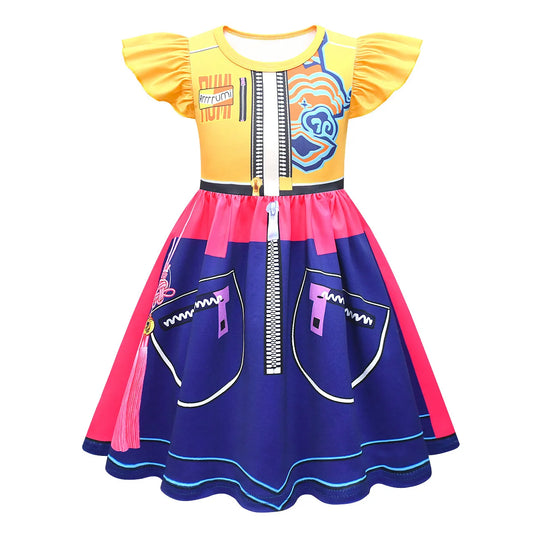 MUABABY Girls Sequin Patchwork Dress, Black and White Party Costume 4-6Y