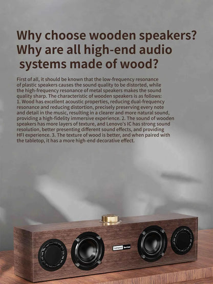 Lenovo C02 Multimedia Speaker Bluetooth Speaker Wired/Bluetooth Dual-Mode Speaker Retro Speaker Universal for Tv, Computer, and Mobile Phone Subwoofer