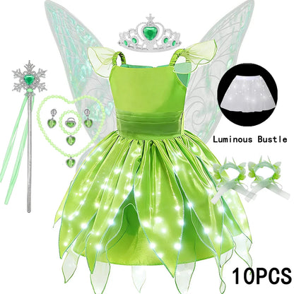 DOCHEER Girls Flower Fairy Princess Dress with Wings for Halloween Party