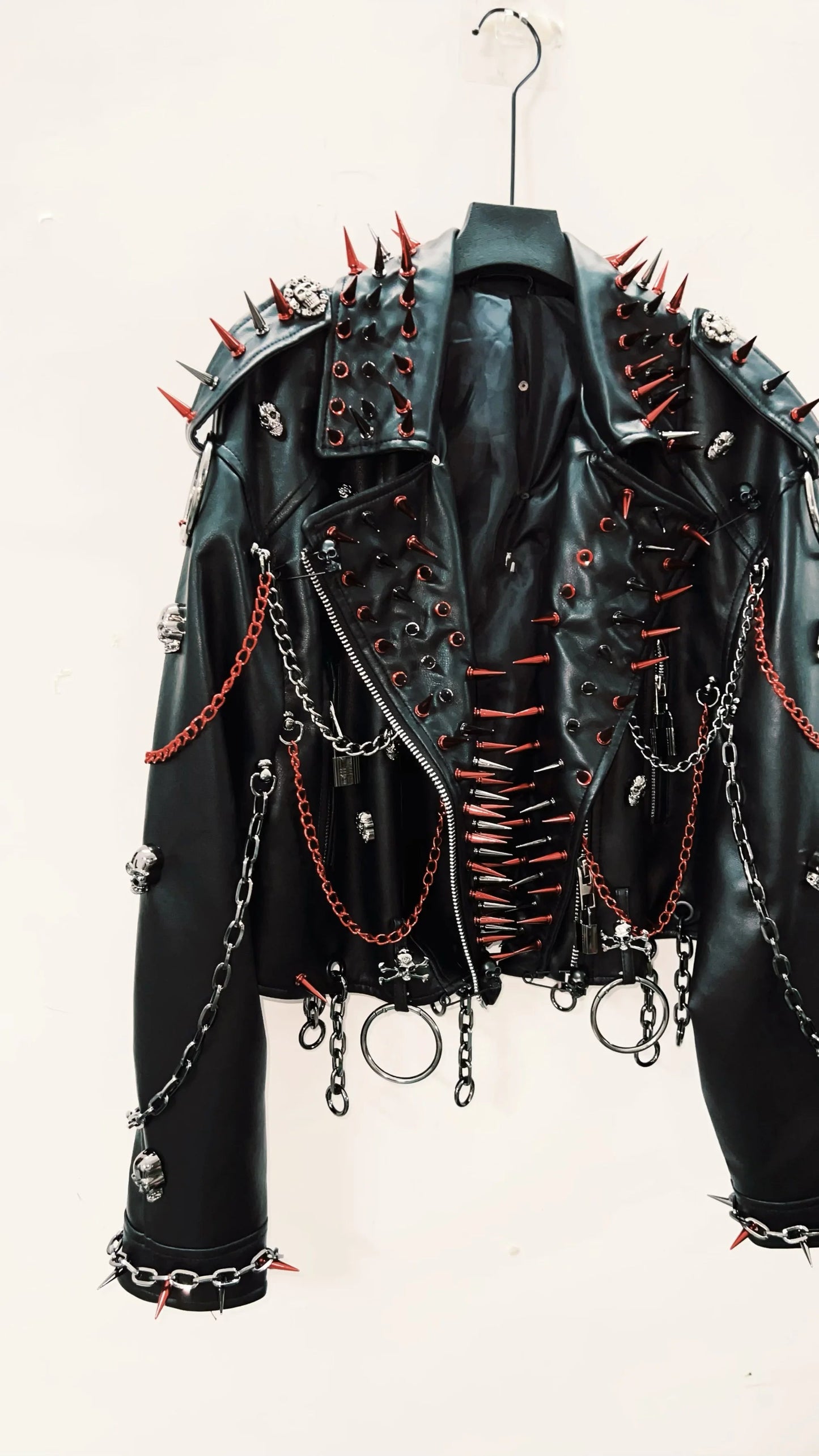 vintage Leather jacket Gothic Leather jacket Punk Leather jacketoversizeLeather jacket Rivet Leather jacket skull Leather jacket SS69